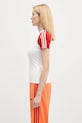 Памучна тениска adidas Originals Adicolor 3 Stripe Raglan Slim Tee JD0835 бял SS25
