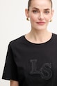 Luisa Spagnoli t-shirt bawełniany czarny 542081