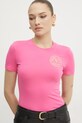 Kratka majica Versace Jeans Couture roza 78HAHT00.CJ03T