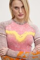 Bavlnené tričko s dlhým rukávom Diesel T-IRONICA T-SHIRT ružová A16635.0SLBB