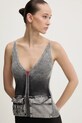 Bavlněná halenka Diesel M-MELLY KNITWEAR šedá A16896.0QMAN