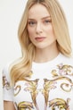 Bavlněné tričko Versace Jeans Couture bílá 78HAH6P8.JS472