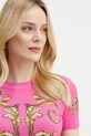 Versace Jeans Couture tricou din bumbac roz 78HAH6P8.JS472