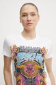 Bavlnené tričko Versace Jeans Couture biela 78HAHC03.CJ01C