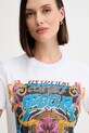 Pamučna majica Versace Jeans Couture bijela 78HAHC03.CJ01C