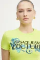 Tričko Versace Jeans Couture zelená 78HAHC05.CJ02C