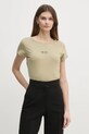 Хлопковая футболка Sisley зелёный 3I1XL106Q