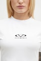 VETEMENTS t-shirt Oval Logo Cropped Fitted biały WA66TR700W
