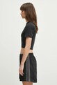 VETEMENTS t-shirt Drip Metal Cropped Fitted WA66TR730B czarny SS25