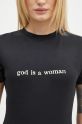 VETEMENTS cotton t-shirt God Is A Woman Fitted Hourglass black WA66TR620B