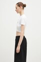 Хлопковая футболка VETEMENTS U Might Know Me Cropped Fitted WA66TR750W белый SS25