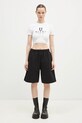 Хлопковая футболка VETEMENTS U Might Know Me Cropped Fitted WA66TR750W белый