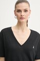 Льняна футболка Patrizia Pepe чорний 2M4459.J291