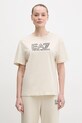 EA7 Emporio Armani tricou din bumbac print bej AF12503.7W000098