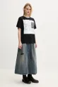 Βαμβακερό μπλουζάκι MM6 Maison Margiela S52GC0337.S24312 μαύρο SS25