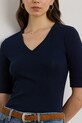 Хлопковая футболка Lauren Ralph Lauren тёмно-синий 200815843