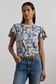 Lauren Ralph Lauren t-shirt bawełniany wzorzyste niebieski 200963875