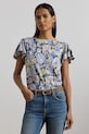 Lauren Ralph Lauren tricou din bumbac flori albastru 200963875