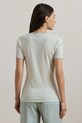 Хлопковая футболка Lauren Ralph Lauren 200963889 голубой SS25