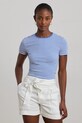 Lauren Ralph Lauren t-shirt bawełniany wzorzyste niebieski 200963889