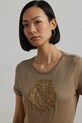 Μπλουζάκι Lauren Ralph Lauren καφέ 200963905