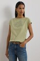 Бавовняна футболка Lauren Ralph Lauren relaxed зелений 200963933
