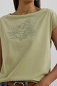 Бавовняна футболка Lauren Ralph Lauren зелений 200963933