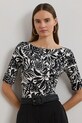 Βαμβακερή μπλούζα Lauren Ralph Lauren με ελαστάν μαύρο 200963940