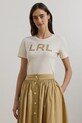 Памучна тениска Lauren Ralph Lauren свободна бежов 200963950