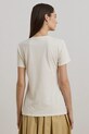 Памучна тениска Lauren Ralph Lauren 200963950 бежов SS25