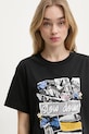 Βαμβακερό μπλουζάκι Moschino Jeans μαύρο 0708.3229