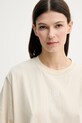Gestuz t-shirt bawełniany beżowy 10910075