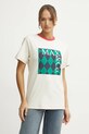 MAX&Co. t-shirt bawełniany nadruk beżowy 2518971041200