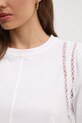 Бавовняний лонгслів Dkny DJ4T1336 білий
