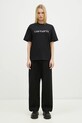 Carhartt WIP t-shirt bawełniany Rivet Script czarny I034406.0M4XX