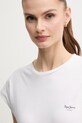 Βαμβακερό μπλουζάκι Pepe Jeans BLOOMA λευκό PL506030
