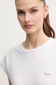 Βαμβακερό μπλουζάκι Pepe Jeans BLOOMA λευκό PL506030