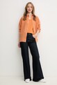Хлопковая футболка Pepe Jeans MACY V-NECK PL506051 оранжевый SS25