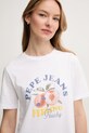 Pepe Jeans tricou din bumbac VENUSA alb PL506056