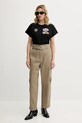 Памучна тениска Pinko 105270.A2ME черен SS25