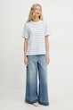 Памучна тениска Weekend Max Mara 2515971031600 син SS25
