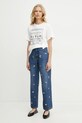 Ρούχα Βαμβακερό μπλουζάκι Weekend Max Mara 2515971041600 λευκό