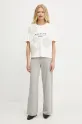 Weekend Max Mara t-shirt bawełniany 2515941052600 beżowy SS25