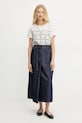 Majica kratkih rukava s dodatkom lana Weekend Max Mara 2515941112600 bež SS25