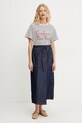 Weekend Max Mara t-shirt bawełniany 2515971042600 beżowy SS25