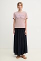 Weekend Max Mara tricou din bumbac 2515971042600 bej SS25