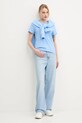 Tommy Jeans t-shirt bawełniany DW0DW21768 niebieski SS25