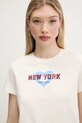 Tommy Jeans pamut póló bézs DW0DW21769