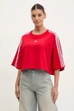 adidas Originals t-shirt bawełniany BOXY TEE aplikacja czerwony JY8885