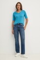 United Colors of Benetton tricou 3Z12D401G albastru SS25
